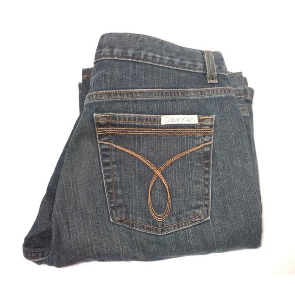 COPY - Calvin Klein Womens Jeans Size 10 Flare Fit Embroidered Medium Wash (34x… - Picture 6 of 6